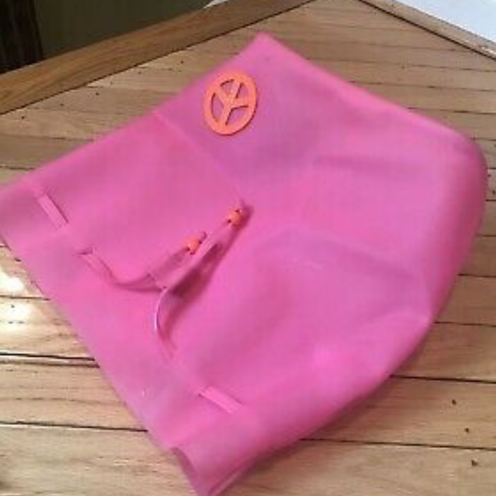 Target Pink Plastic Drawstring Peace Bookpack - image 8